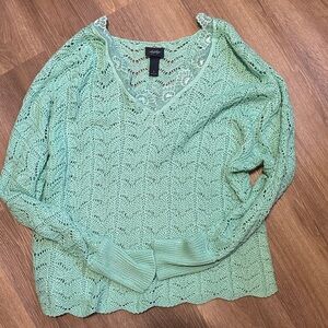 Daytrip Mint V-Neck Women's Sweater